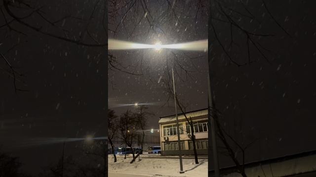 Улица, фонарь и снег