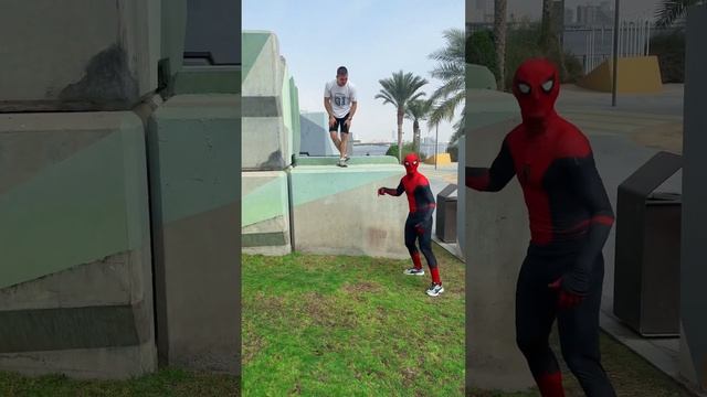 Spider-Man surprised the guy