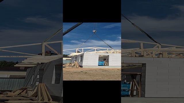 Монтаж деревянных ферм