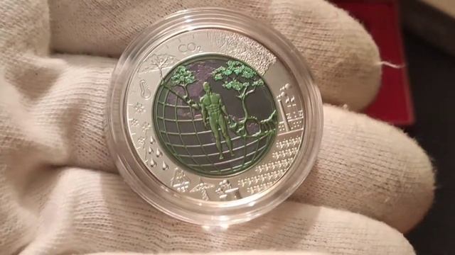 ANTHROPOCENE.Silver Niobium Coin.Австрия 25 евро Антропоцен Серебро.Ниобий.