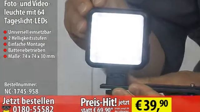Somikon Foto- und Videoleuchte mit 64 Tageslicht-LEDs