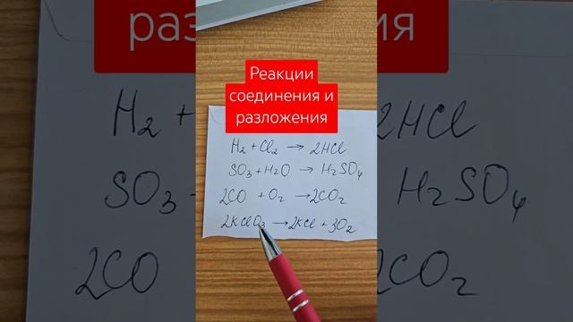 Реакции соединения и разложения #химия