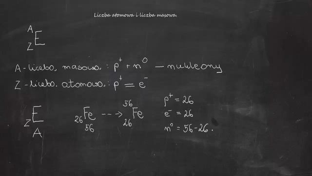 Liczba atomowa i liczba masowa.