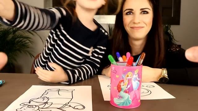 3 MARKER CHALLENGE !!! ELLIE vs MAMAN vs PAPA ! Coloriage Sofia Licorne T'Choupi