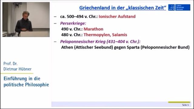 Politische Philosophie 1：   Antike 1 - Platon