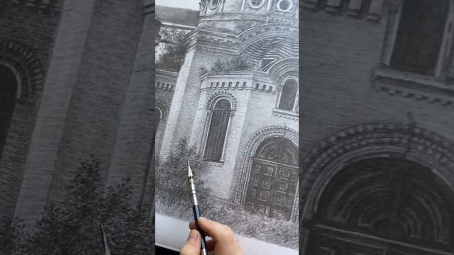 Фрагмент картины. #art #pencil #drawing #artist #eldarkerimov #artwork #architecture #pencilart