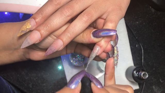 Acrylic Nails Tutorial | Fill | Bling Chrome nails