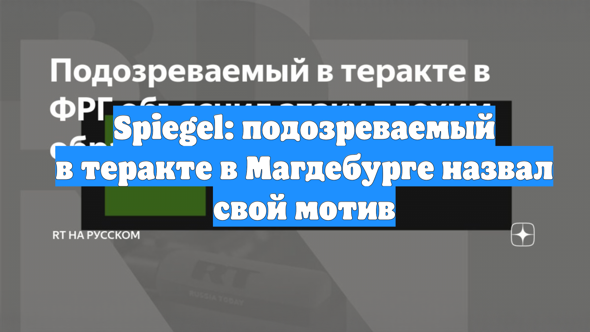 Spiegel: подозреваемый в теракте в Магдебурге назвал свой мотив