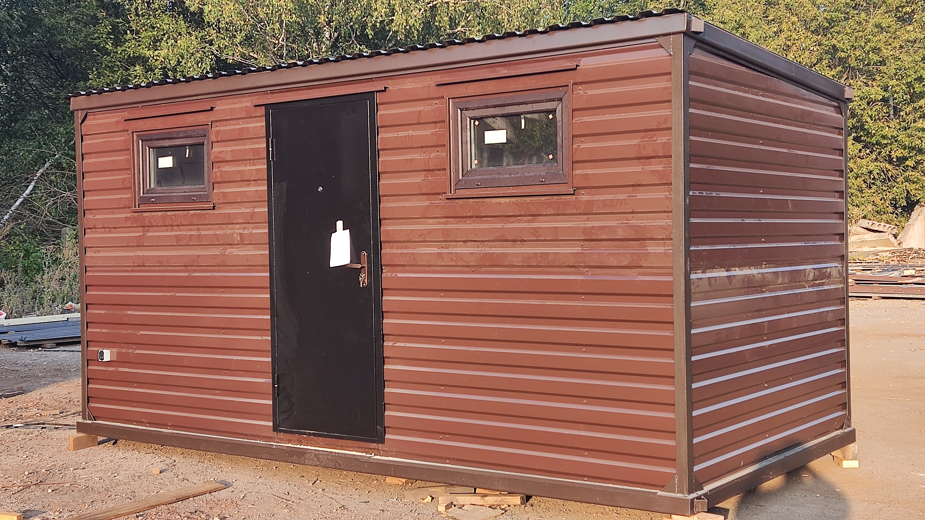 Дачный хоз блок контейнер бытовка вагончик металлический с имитацией сайдинга 5 метровый