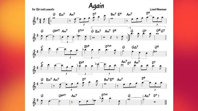 Again Lionel Newman Latin Backing track score for Eb alto instruments_270p_360p
