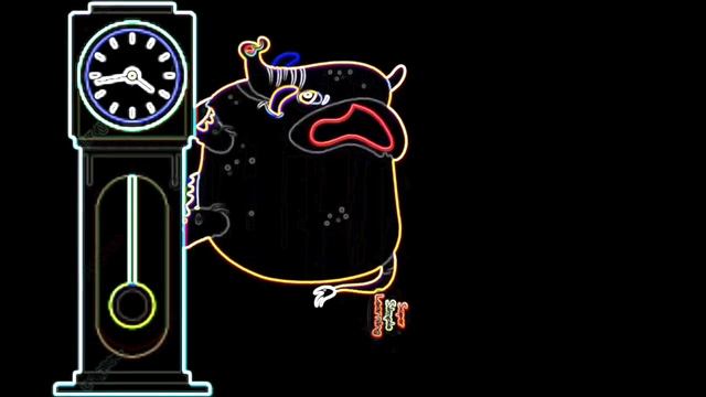 A Elephant And Dino With Effects Hickory Dock (Neon Outline)#hickorydickorydockfaster