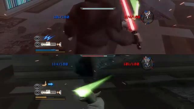 Yoda Vs Darth Sidious Reinacted On Star Wars Battlefront 2 (2005)