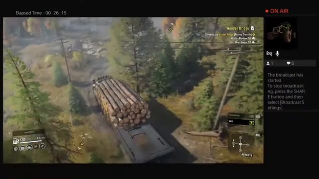 Cleft Lip Gamer's Live Snowrunner PS4 Broadcast - Wooden Bridge Task - Factory Grounds
