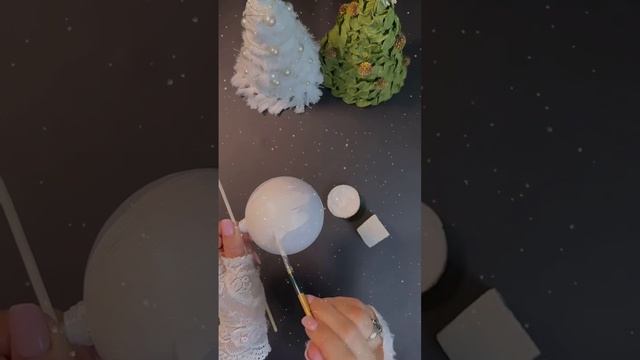своими руками декор к Рождеству, переделываю шары на елку 🎄🎄🎄