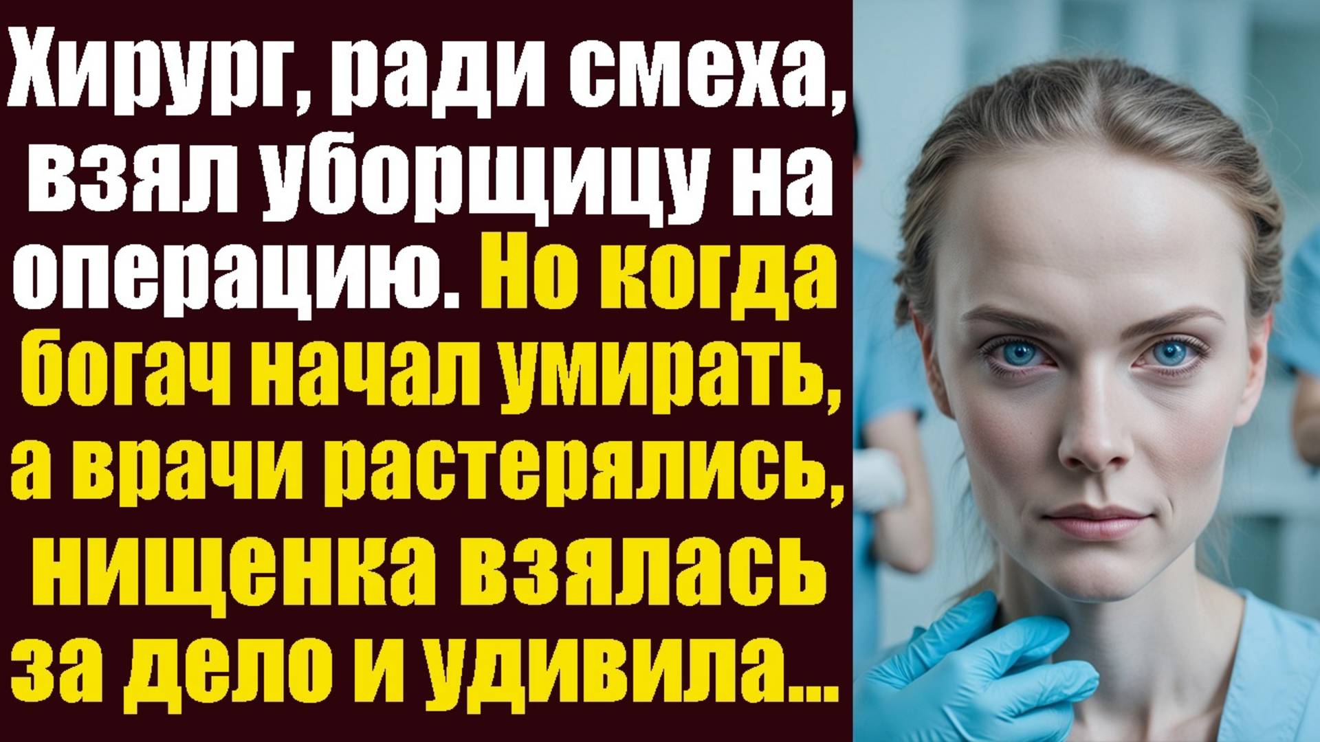Хирург, ради смеха, взял уборщицу на сложную операцию. Но когда богатый пациент начал умирать...