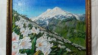 Картина Маслом Горы Эльбрус Объемные Картины Горный Пейзаж Картина Горы И Цветы