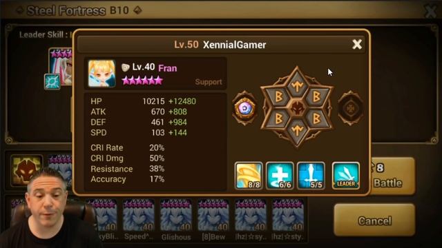 Steel Fortress (SF10) Stable Speed Team 1m 5s avg : Summoners War