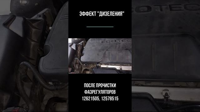Эффект дизеления после прочистки фазорегуляторов 12621505, 12578515