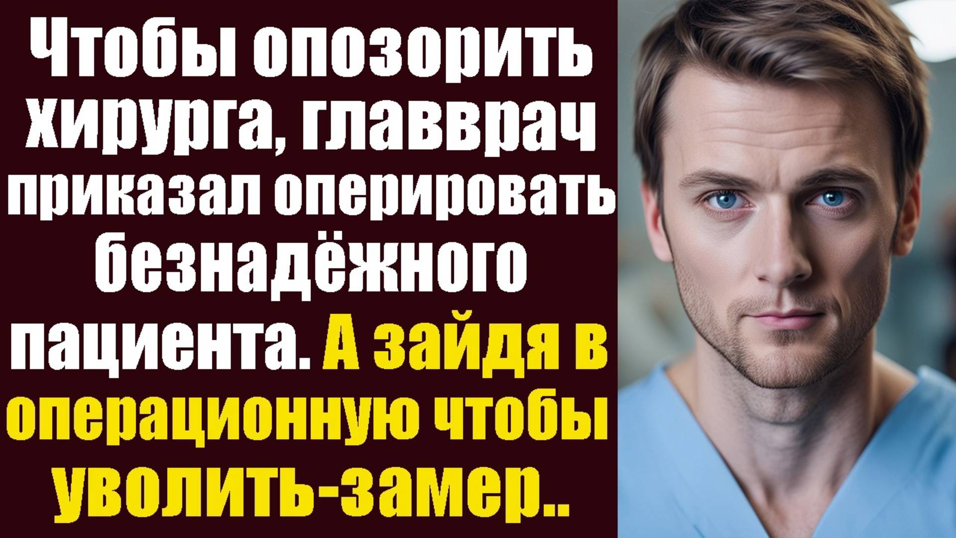 Чтобы опозорить молодого хирурга, главврач приказал оперировать безнадежного пациента. А когда...
