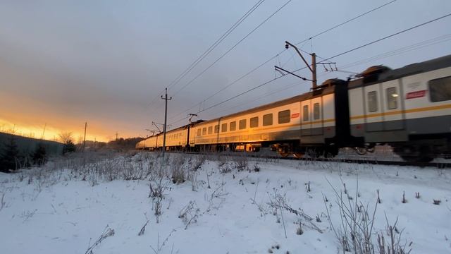 Электропоезд ЭП2Д-0092 пл.Захарово до ст.Звенигород. 22.12.2024.