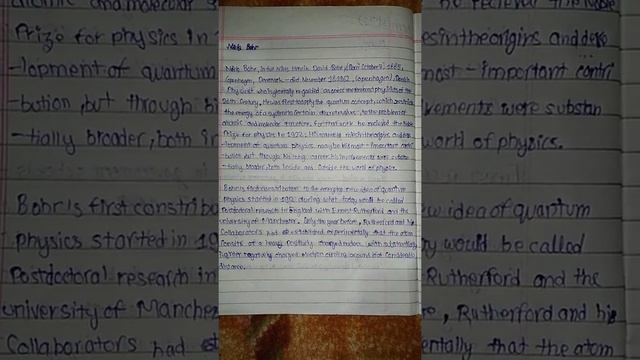 1 Page Biography of NIELS BOHR