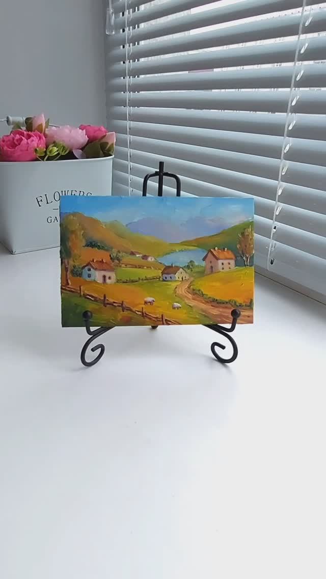 Сельский пейзаж #пейзаж  #art #landscapepainting #fineart