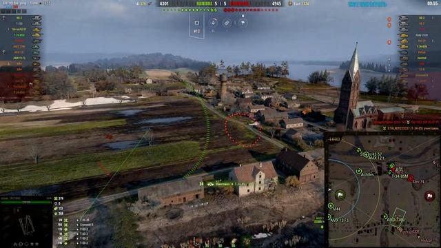 Мир танков. WOT. Уникальный бой на америкаской арте 6-го уровня M44. Уничтожил ДЕСЯТЬ танков