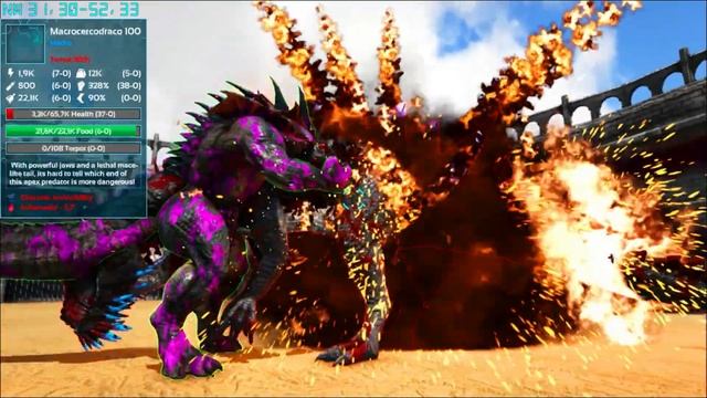 DRACONIC MACROCERCODRACO VS SOUL OF KING TITAN & TEK TITAN (ARK SURVIVAL EVOLVED BATTLE)