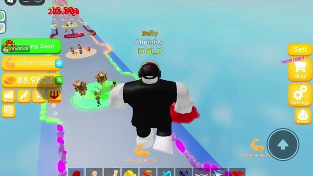 я купил деветнадцатую стадию в Legacy Lifting Simulator в Roblox