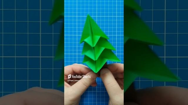Ёлочка, новогодняя оригами красотка из бумаги