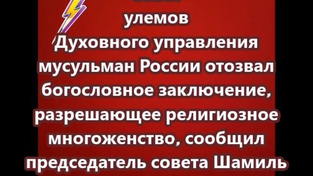 Совет улемов Духовного управления мусульман России отозвал богословное заключение, разрешающее религ