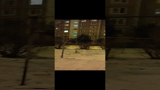 Наш Минск.В зимнем дворе вечером.24.12.24 г.