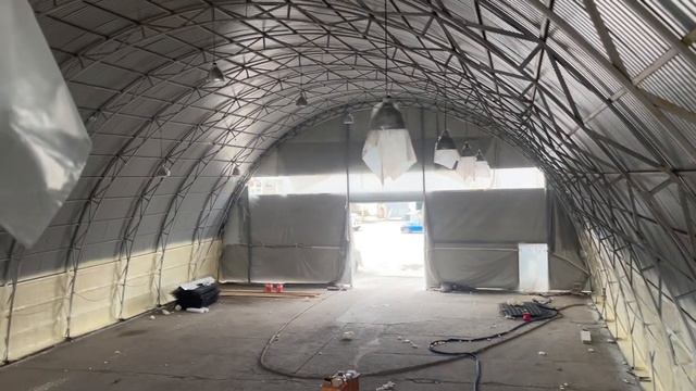 Процесс утепления ангара пенополиуретаном (ППУ). Часть 2.