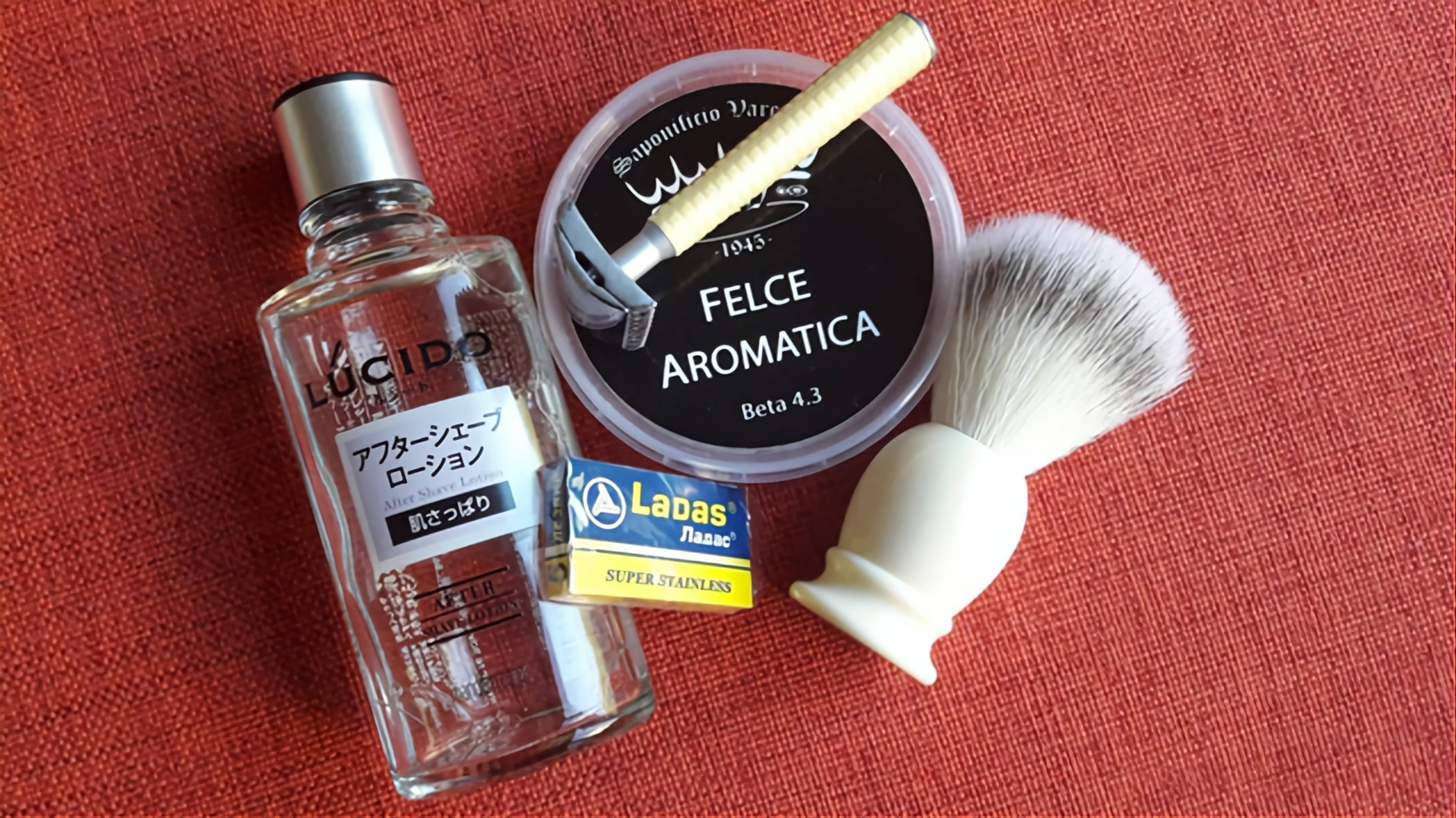 Бритьё. Mühle R41 head, Mühle synthetic brush, Ladas blades, SV Felce Aromatica, Lúcido lotion a/s
