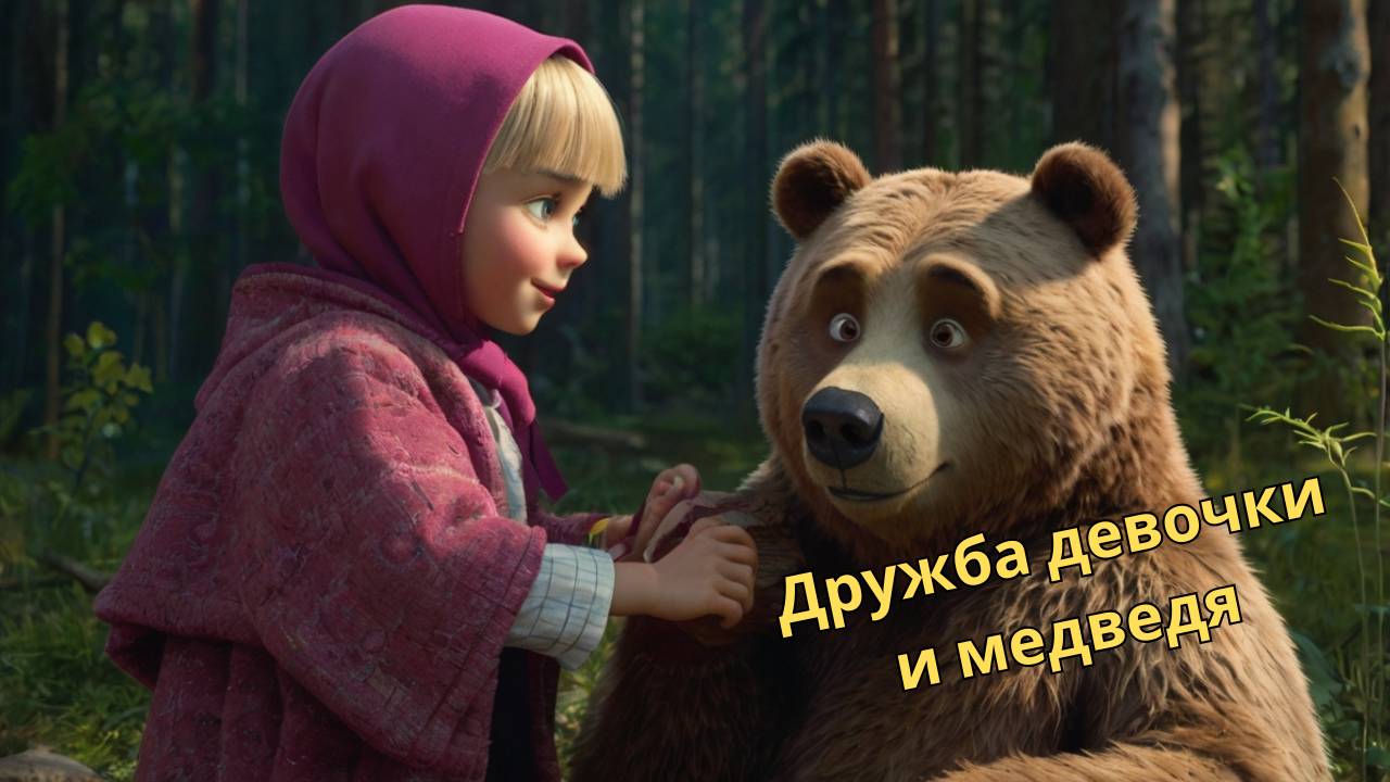 Дружба девочки и медведя