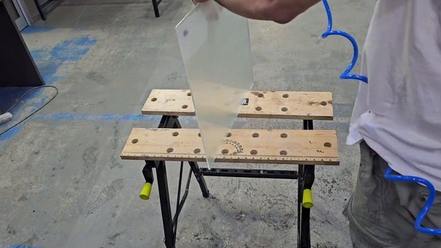 Матирование закалённого стекла в аквабласте Wasserjet