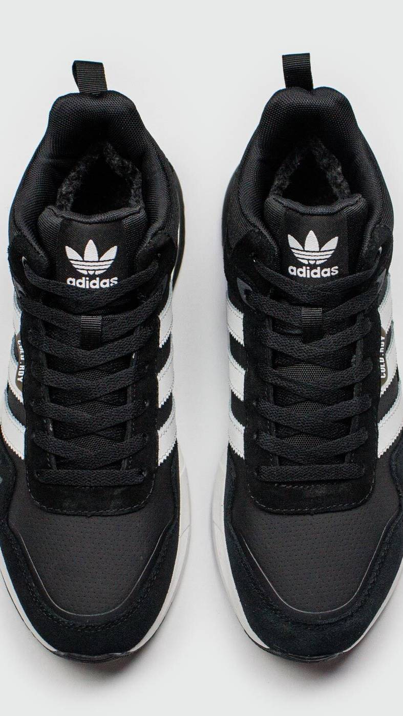 Кроссовки Adidas Retropy F2 Mid Black / White with Fur