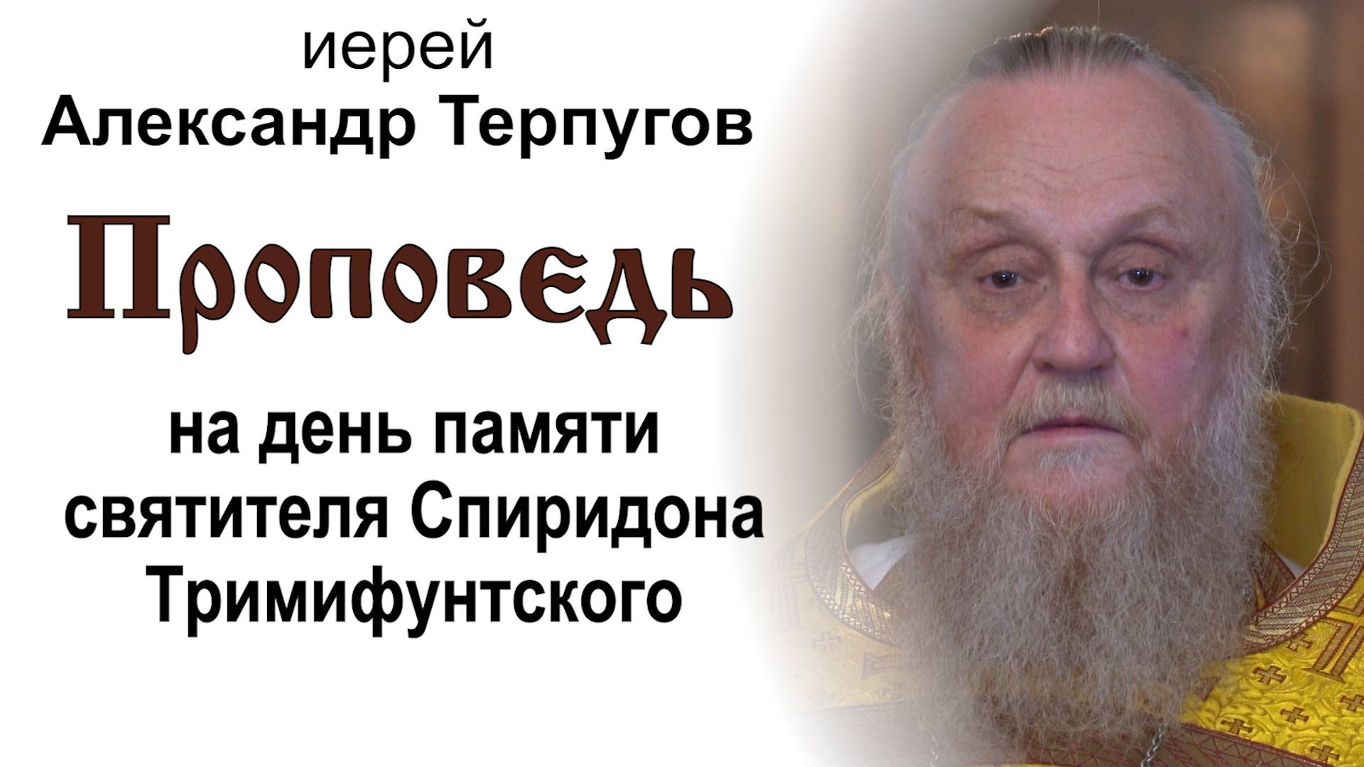 Проповедь на день памяти святителя Спиридона Тримифунтского (2024.12.24). Иерей Александр Терпугов