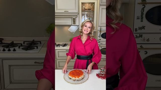 Нарядный аппетитный блинный торт к новогоднему столу! 🎄