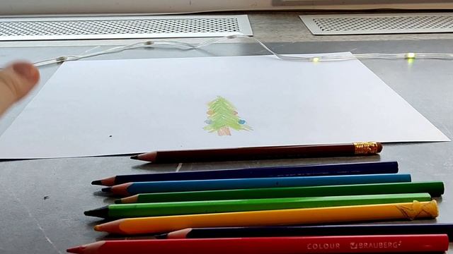 Рисуем новогоднюю ёлочку) с наступающим!