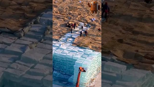 Лёд для ледовых дворцов в Харбине заготовили ещё с прошлой зимы