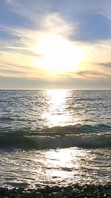 Шум моря. Закат на морских волнах