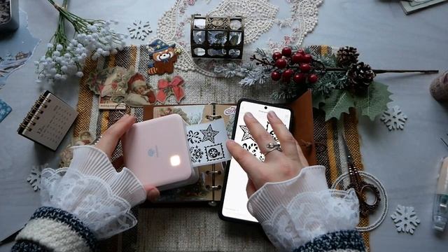 🎅ASMR Vintage Christmas Journal - Winter Scrapbooking journal with me Holiday