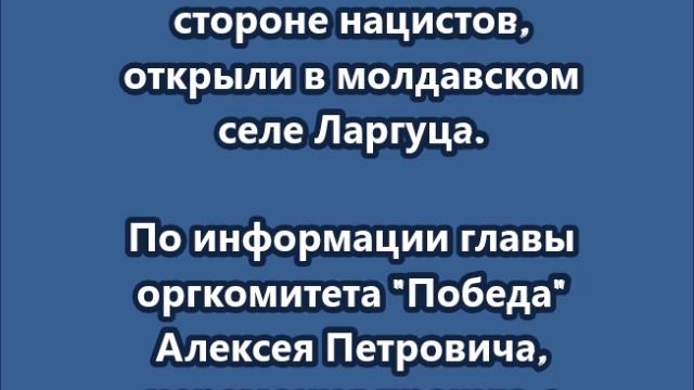Памятник румынским солдатам, воевавшим на стороне нацистов, открыли в молдавском селе Ларгуца