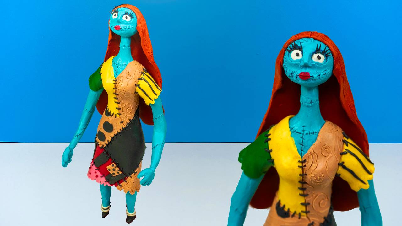 Салли ( Sally ) из мультфильма Кошмар перед рождеством лепим из пластилина