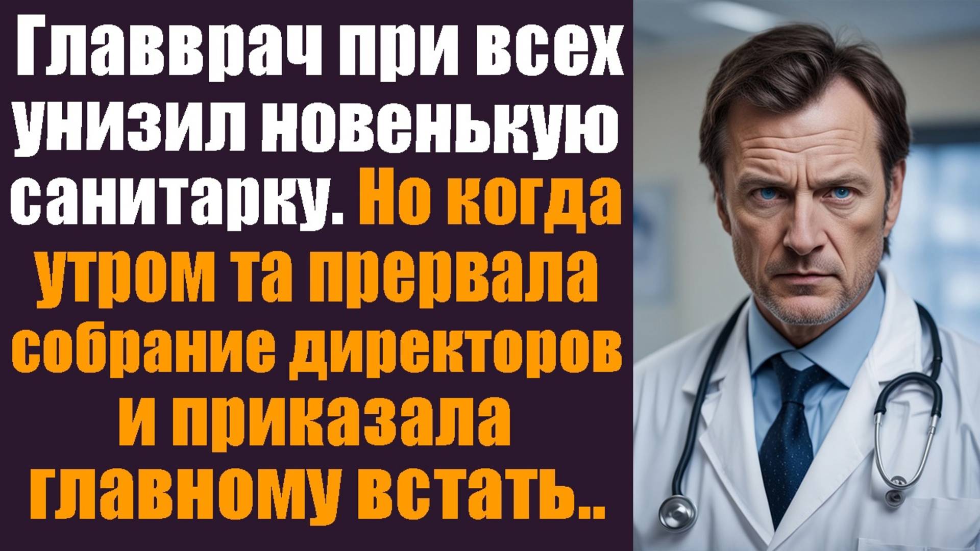 Главврач при всех унизил новенькую санитарку. Но когда утром та прервала собрание директоров...