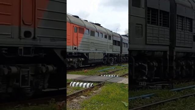 2ТЭ116, станция Старая Русса #2тэ116 #тэп70бс #тепловоз #ласточкаЖелезнаяДорогаВобъективеТелефона