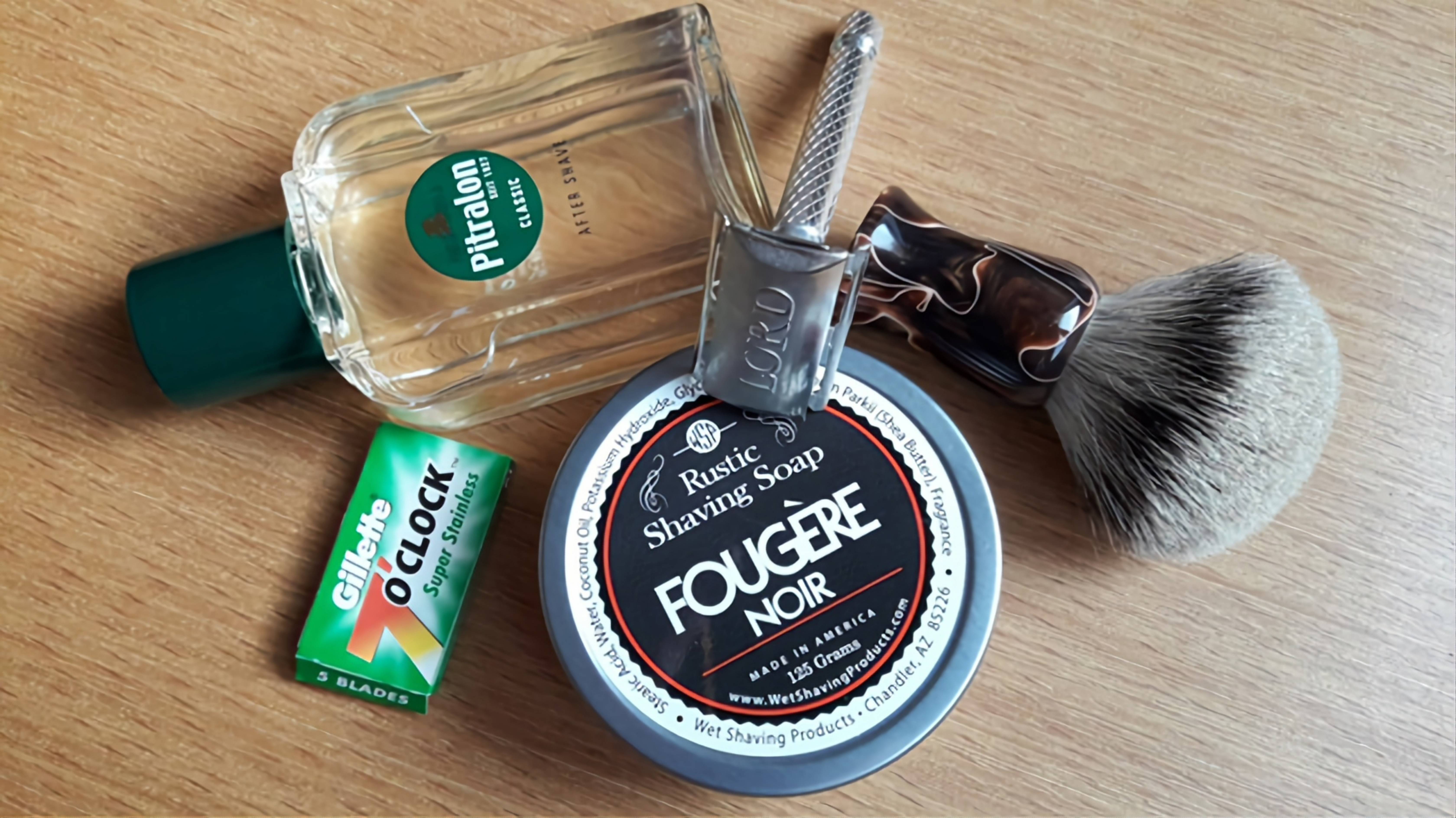 Бритьё. WSP Fougere noir, Lord L 122, Gillette 7 o'clock, Silver Tip badger, Pitralon classic