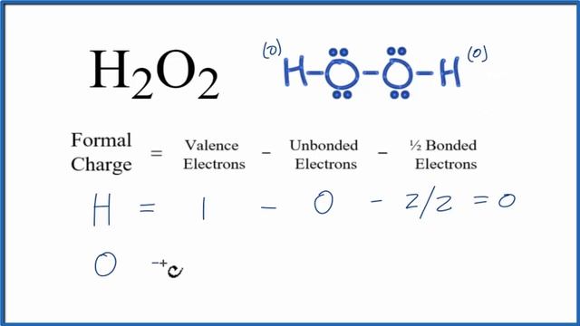 How to Calculate the Formal Charges for H2O2 (Hydrogen peroxide)