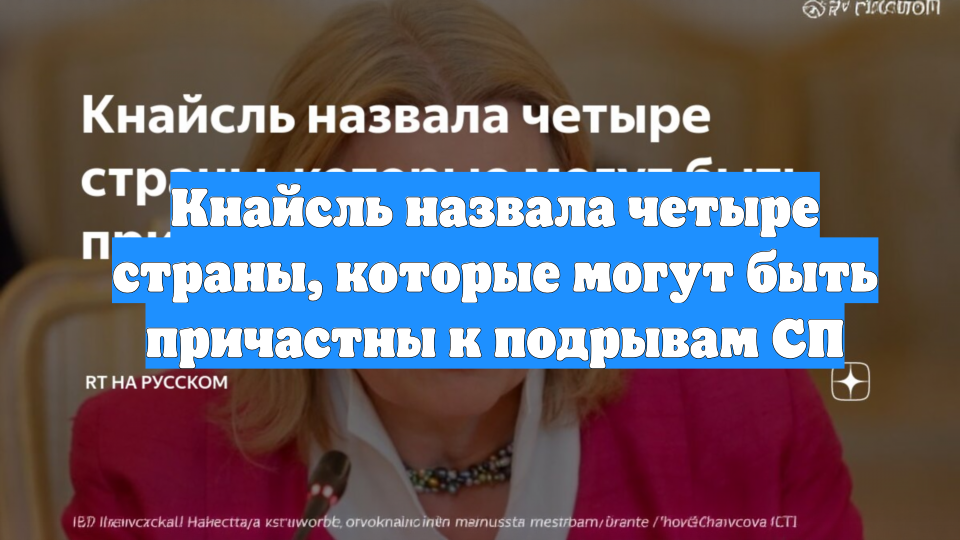 Кнайсль назвала четыре страны, которые могут быть причастны к подрывам СП